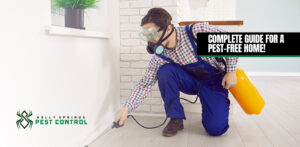 Holly Springs Pest Control Professional is spraying insecticide for ant and insect control.